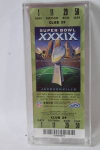 lot 345 image: Framed Super Bowl XXXIX Ticket - Patriots vs Eagles