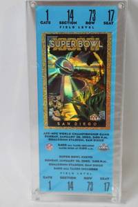 lot 348 image: Framed Super Bowl XXXVII Ticket Stub in Acrylic Case