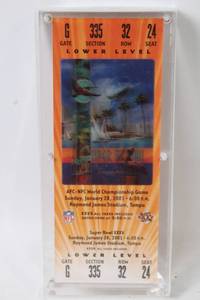 lot 350 image: Super Bowl XXXV Ticket - Lower Level Seat in Protective Frame