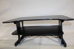 lot 376 image: Black Adjustable Height Computer Desk