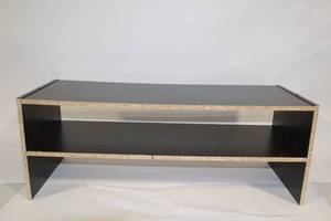 lot 393 image: Contemporary Display Shelf Unit in Black Particle Board