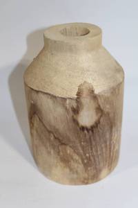 lot 410 image: Vintage Hand-Carved Wooden Vase