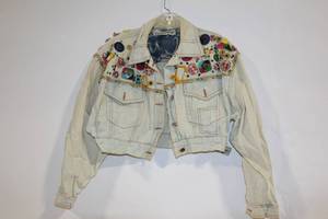 lot 431 image: Vintage Jooujou Denim Jacket with Colorful Embellishments