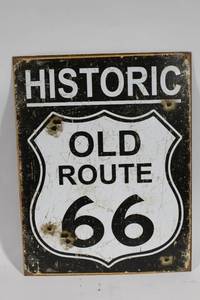 lot 464 image: Vintage Style Historic Route 66 Sign, 13 x 16