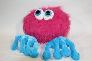 lot 467 image: Plush Monster Toy with Furry Pink Body and Blue Hands