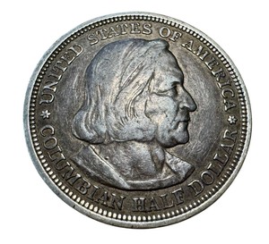 lot 21 image: 1893 Worlds Columbian Exposition Chicago Half Dollar Coin