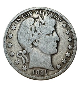 lot 16 image: 1911 Barber Half Dollar Coin - Circulated