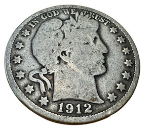 lot 14 image: 1912 Barber Half Dollar Coin