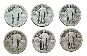 lot 24 image: Collection of 6 Liberty Standing Quarters