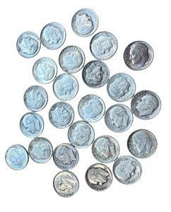 lot 61 image: Collection of 35 Roosevelt Dimes - Various Years