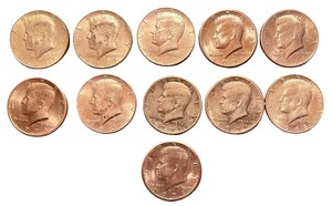 lot 7L image: Collection of 11 Kennedy Half Dollar Coins (1967-1971)