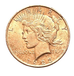 lot 10L image: 1923- D Peace Silver Dollar Coin