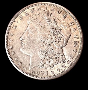 lot 21L image: 1921- S Morgan Silver Dollar Coin
