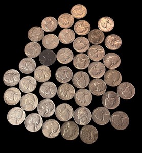 lot 27L image: Large Collection of Jefferson Nickels Assorted Dates