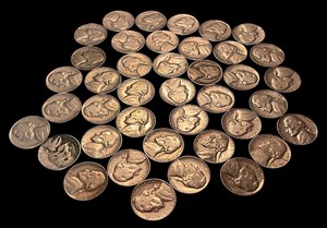 lot 37L image: Collection of Vintage Jefferson Nickels