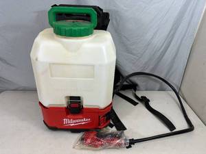 lot 10 image: Milwaukee M18 18-Volt 4 Gal. Lithium-Ion Cordless Switch Tank Backpack Lawn Sprayer