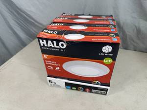 lot 49 image: 4 New LED 6 inch Surface Downlight Light Fixtures