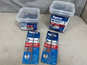 lot 65 image: New Tapcon Masonry Screws and Drill Bits