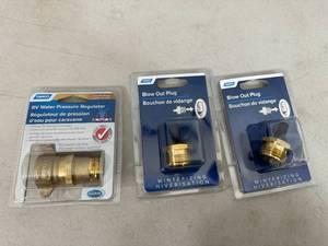 lot 147 image: New RV  Camper Water Pressure Regulator and Blow Out Plugs