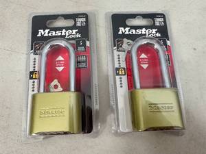 lot 154 image: 2 New Masterlock 4 Digit Combo Locks