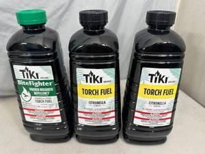 lot 169 image: 3 New Bottles of Tiki Bite Fighter Citronella Torch Fuel