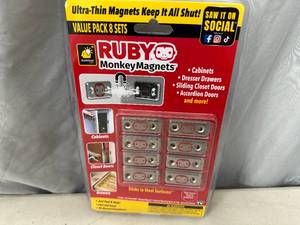 lot 233 image: 8 New Pairs of Ruby Monkey Magnets