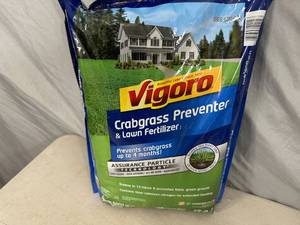 lot 238 image: New 14 lb Bag of Vigoro Crabgrass Preventer and Lawn Fertilizer