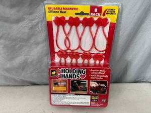 lot 251 image: New 8 Pack of Ruby Holding Hands Magnetic Silicone Ties  Organizers