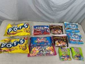 lot 255 image: Assorted Candy, Dots, Fruit Chews, Tootsie Pops, Tootsie Rolls, and More