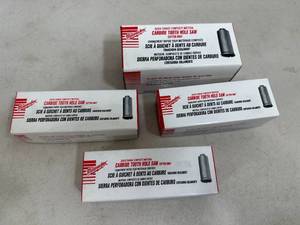 lot 283 image: 4 New Milwaukee Carbide Tooth Hole Saws - 4 Sizes