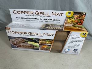lot 295 image: New Pack of 2 Copper Infused Grilling  Baking Mats