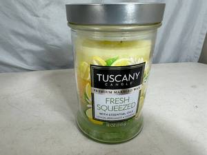 lot 296 image: New 18 oz Tuscany Premium Candle with Essential Oils