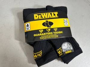 lot 307 image: 4 New Pairs Dewalt Work Socks