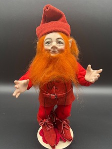 lot 23 image: Faith Wick Original Handmade Elf Doll with Red Attire