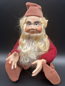 lot 28 image: Handcrafted Elf Figure by Faith Wick with Detailed Facial Features