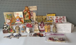 lot 31 image: Collection of Vintage Paper Dolls and Decorations