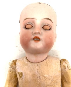 lot 44 image: Antique Bisque Head Doll with Composition Body