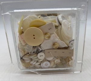 lot 50 image: Collection of Assorted Vintage White Buttons - Loose & Sets