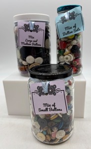 lot 54 image: Collection of Assorted Vintage Buttons in Jars