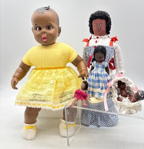 lot 64 image: Collection of Vintage Dolls Assorted African American Gerber Baby & Rag Dolls