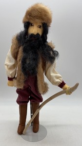 lot 73 image: Vintage Folk Art Fur Trader Doll with Award Ribbon