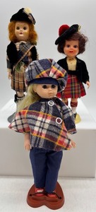 lot 87 image: Set of 3 Vintage Scottish Dolls in Traditional Outfits