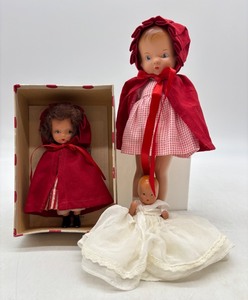 lot 95 image: Nancy Ann Storybook Dolls Little Red Riding Hood and Baby Doll Set