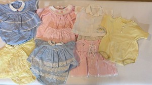 lot 167 image: Collection of Vintage Baby Dresses - Honeysuckle and Carters Brands
