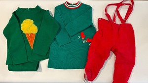 lot 169 image: Vintage Childrens Winter Clothing Set - Sweater, Dress, and Snow Pants