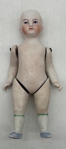 lot 120 image: Antique German Bisque Head Doll with Molded Socks and Shoes - Marked 5114