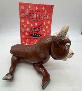 lot 146 image: The Story of Ferdinand Book with Vintage Ferdinand Figurine