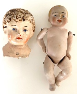 lot 174 image: Vintage Bisque Doll and Detached Head