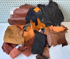 lot 186 image: Assorted Leather Scraps for Crafts and Projects