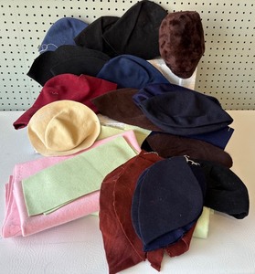 lot 188 image: Assorted Vintage Wool Felt Hat Bases and Craft Materials
